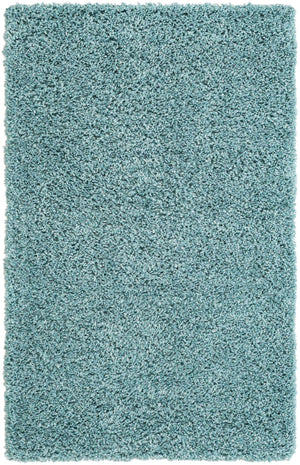 Aqua 3' 1 x 5' 3 Davos Shag Rectangle Area Rug Thick Soft Touch Fluffy & Plush Shaggy Pile 100% Polypropylene Carpet for Living Dining Bedrooms Office for Sale at Rug Engine
