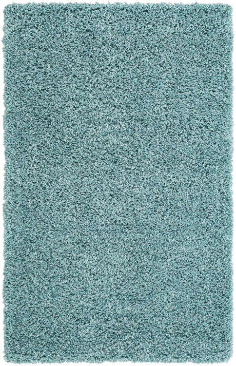 Aqua 3' 1 x 5' 3 Davos Shag Rectangle Area Rug Thick Soft Touch Fluffy & Plush Shaggy Pile 100% Polypropylene Carpet for Living Dining Bedrooms Office for Sale at Rug Engine