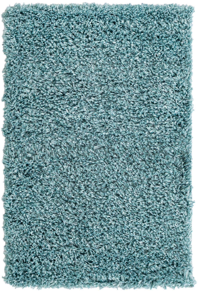 Aqua 2' x 3' 1 Davos Shag Rectangle Area Rug Thick Soft Touch Fluffy & Plush Shaggy Pile 100% Polypropylene Carpet for Living Dining Bedrooms Office for Sale at Rug Engine