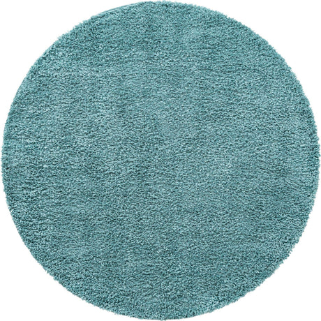 Aqua 3' 1 x 3' 1 Davos Shag Round Area Rug Thick Soft Touch Fluffy & Plush Shaggy Pile 100% Polypropylene Carpet for Living Dining Bedrooms Office for Sale at Rug Engine