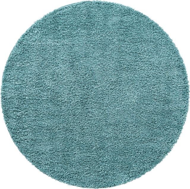 Aqua 3' 1 x 3' 1 Davos Shag Round Area Rug Thick Soft Touch Fluffy & Plush Shaggy Pile 100% Polypropylene Carpet for Living Dining Bedrooms Office for Sale at Rug Engine