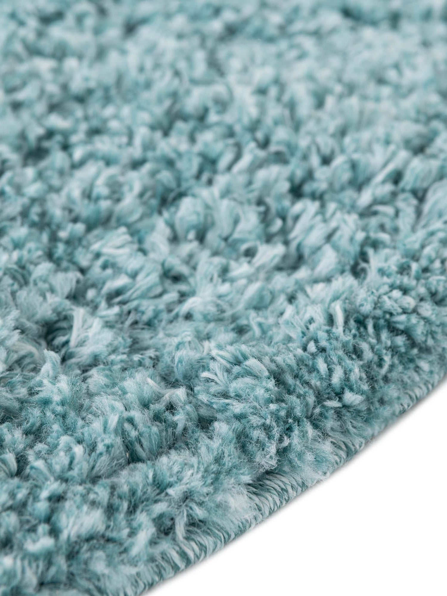 Aqua 6' 7 x 6' 7 Davos Shag Round Area Rug Thick Soft Touch Fluffy & Plush Shaggy Pile 100% Polypropylene Carpet for Living Dining Bedrooms Office for Sale at Rug Engine