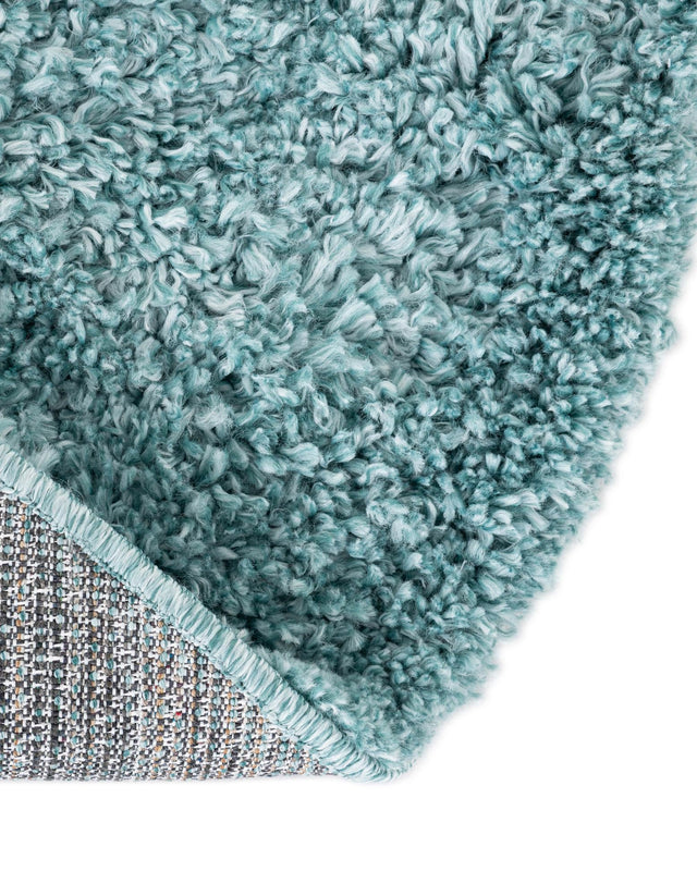 Aqua 3' 1 x 3' 1 Davos Shag Round Area Rug Thick Soft Touch Fluffy & Plush Shaggy Pile 100% Polypropylene Carpet for Living Dining Bedrooms Office for Sale at Rug Engine
