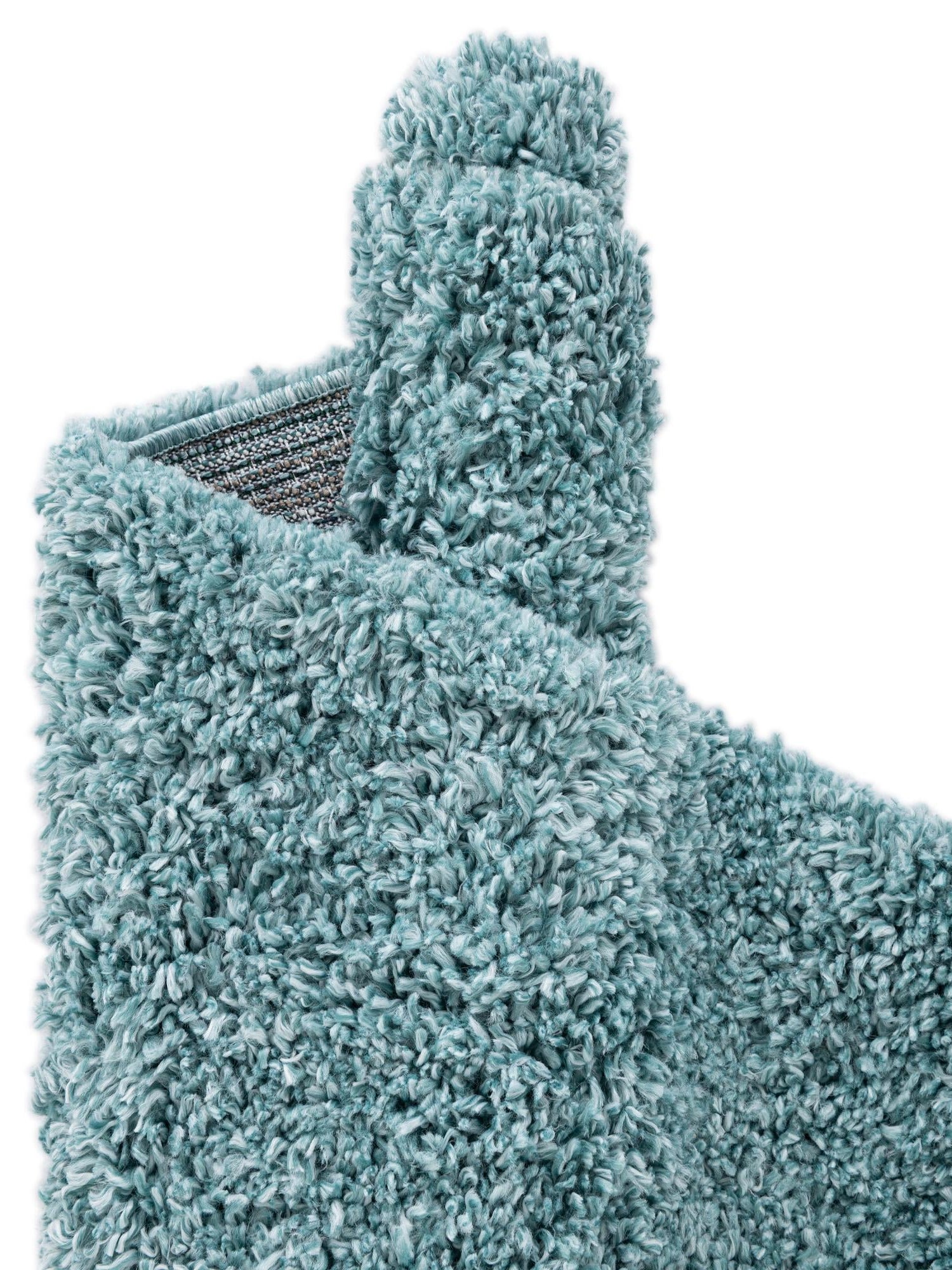Aqua 3' 1 x 3' 1 Davos Shag Round Area Rug Thick Soft Touch Fluffy & Plush Shaggy Pile 100% Polypropylene Carpet for Living Dining Bedrooms Office for Sale at Rug Engine