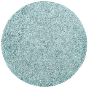 Aqua 6' 1 x 6' 1 Davos Shag Round Area Rug Thick Soft Touch Fluffy & Plush Shaggy Pile 100% Polypropylene Carpet for Living Dining Bedrooms Office for Sale at Rug Engine