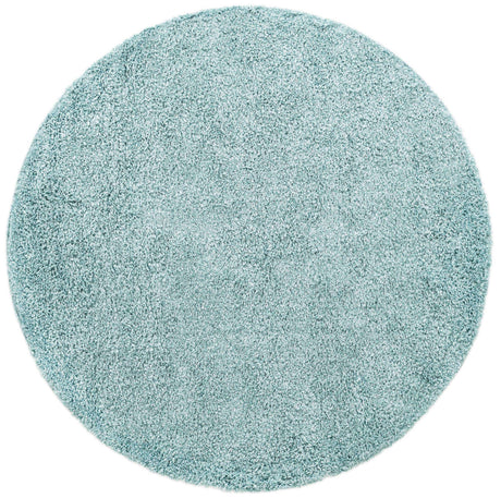 Aqua 6' 1 x 6' 1 Davos Shag Round Area Rug Thick Soft Touch Fluffy & Plush Shaggy Pile 100% Polypropylene Carpet for Living Dining Bedrooms Office for Sale at Rug Engine
