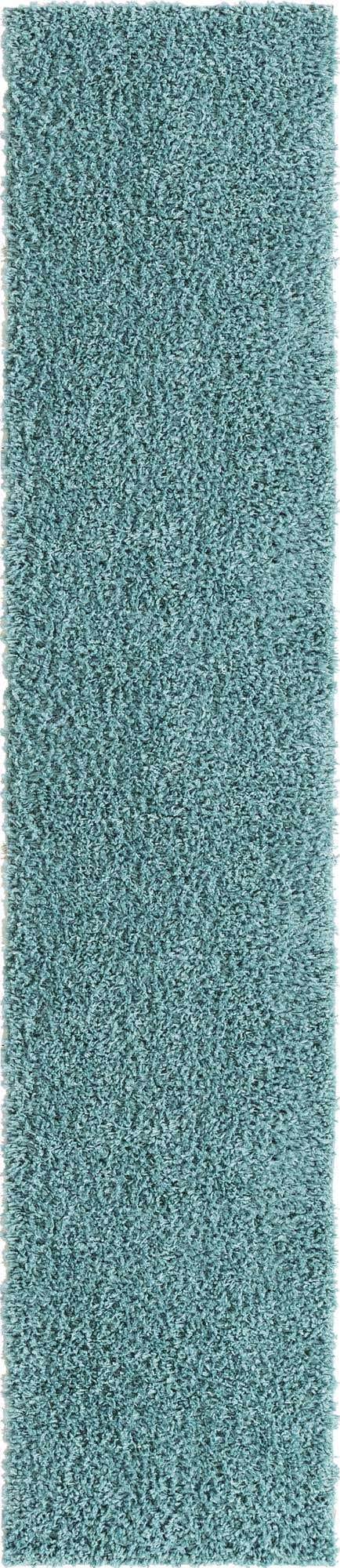 Aqua 2' 7 x 13' 1 Davos Shag Runner Area Rug Thick Soft Touch Fluffy & Plush Shaggy Pile 100% Polypropylene Carpet for Living Dining Bedrooms Office for Sale at Rug Engine
