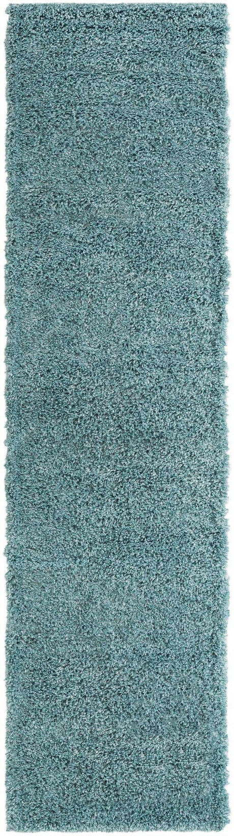 Aqua 2' 7 x 10' Davos Shag Runner Area Rug Thick Soft Touch Fluffy & Plush Shaggy Pile 100% Polypropylene Carpet for Living Dining Bedrooms Office for Sale at Rug Engine