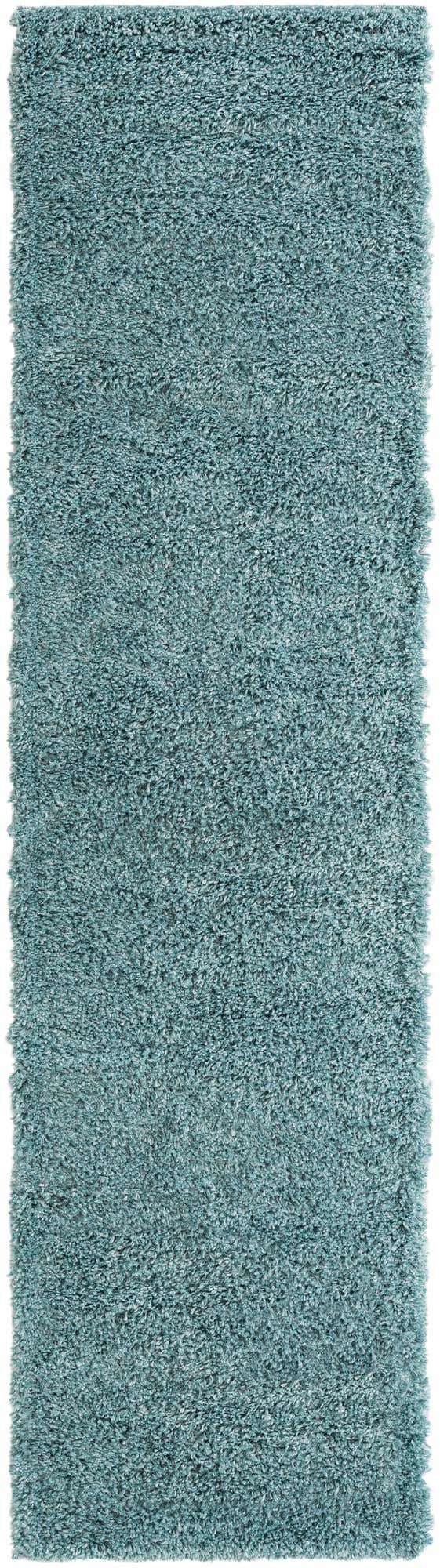 Aqua 2' 7 x 10' Davos Shag Runner Area Rug Thick Soft Touch Fluffy & Plush Shaggy Pile 100% Polypropylene Carpet for Living Dining Bedrooms Office for Sale at Rug Engine