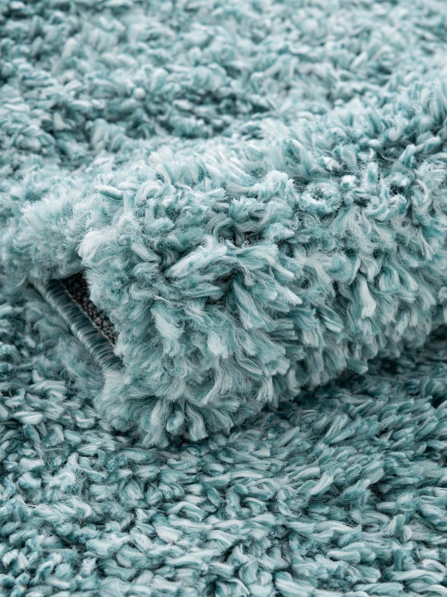 Aqua 2' 7 x 13' 1 Davos Shag Runner Area Rug Thick Soft Touch Fluffy & Plush Shaggy Pile 100% Polypropylene Carpet for Living Dining Bedrooms Office for Sale at Rug Engine