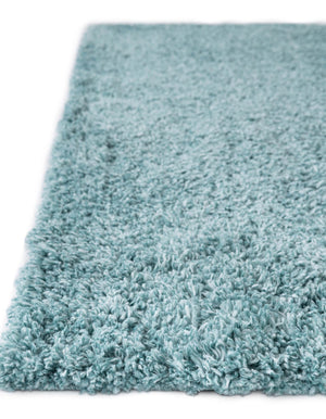 Aqua 2' 2 x 8' Davos Shag Runner Rug