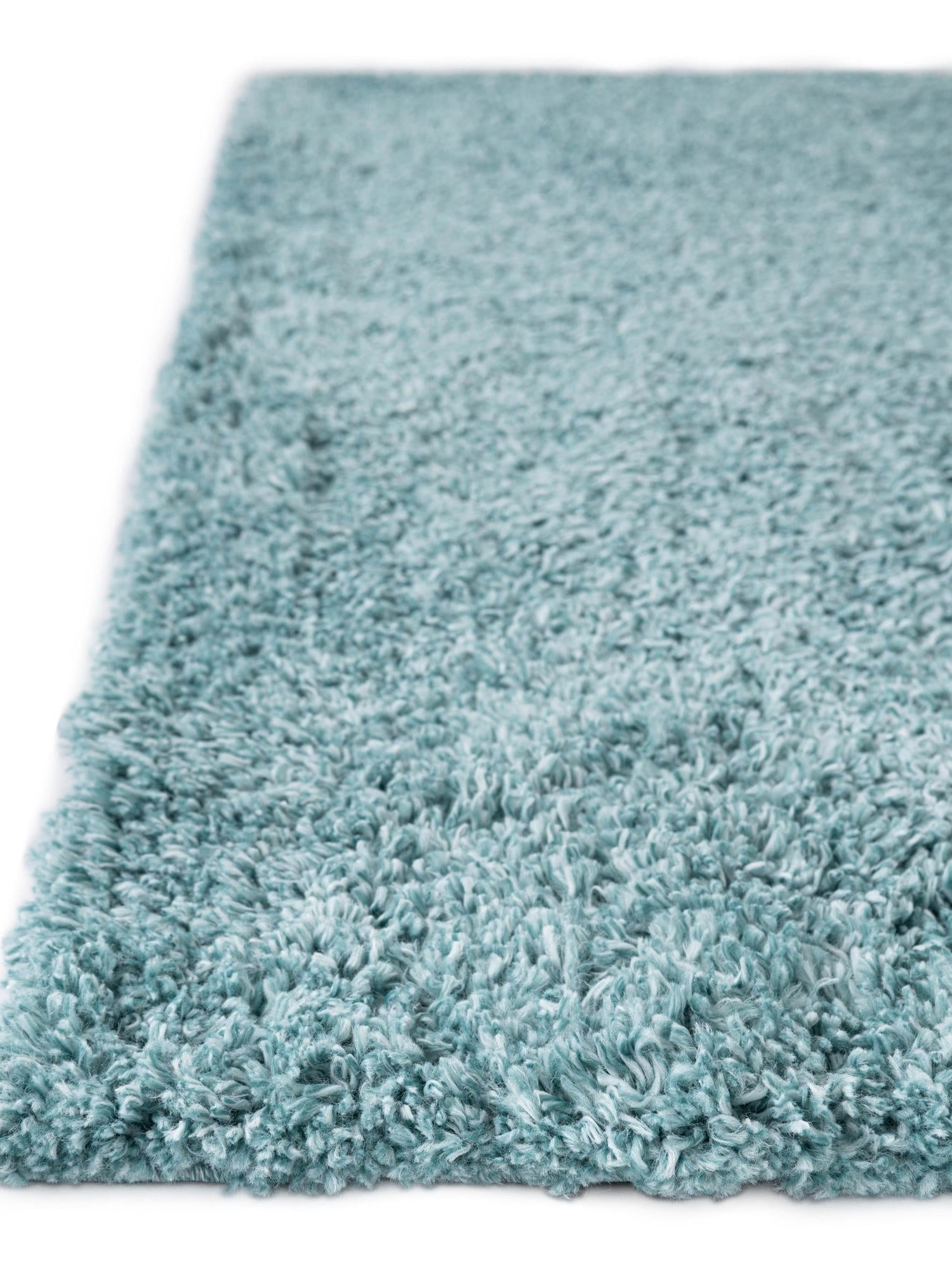 Aqua 2' 7 x 13' 1 Davos Shag Runner Area Rug Thick Soft Touch Fluffy & Plush Shaggy Pile 100% Polypropylene Carpet for Living Dining Bedrooms Office for Sale at Rug Engine