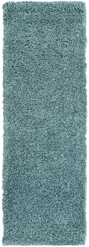 Aqua 2' x 7' 1 Davos Shag Runner Area Rug Thick Soft Touch Fluffy & Plush Shaggy Pile 100% Polypropylene Carpet for Living Dining Bedrooms Office for Sale at Rug Engine