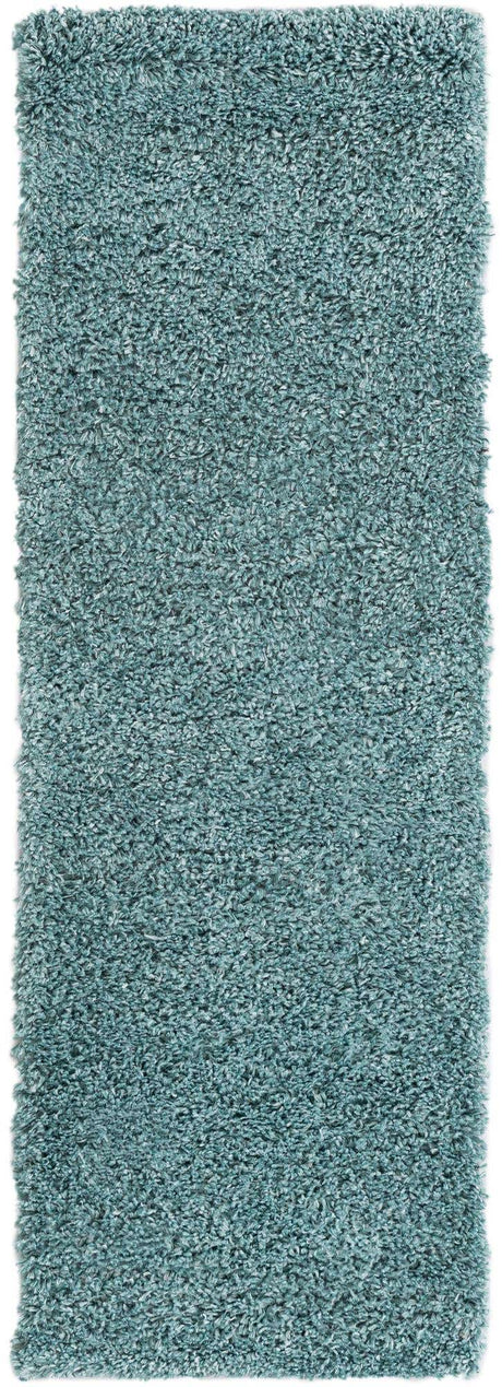 Aqua 2' x 7' 1 Davos Shag Runner Area Rug Thick Soft Touch Fluffy & Plush Shaggy Pile 100% Polypropylene Carpet for Living Dining Bedrooms Office for Sale at Rug Engine