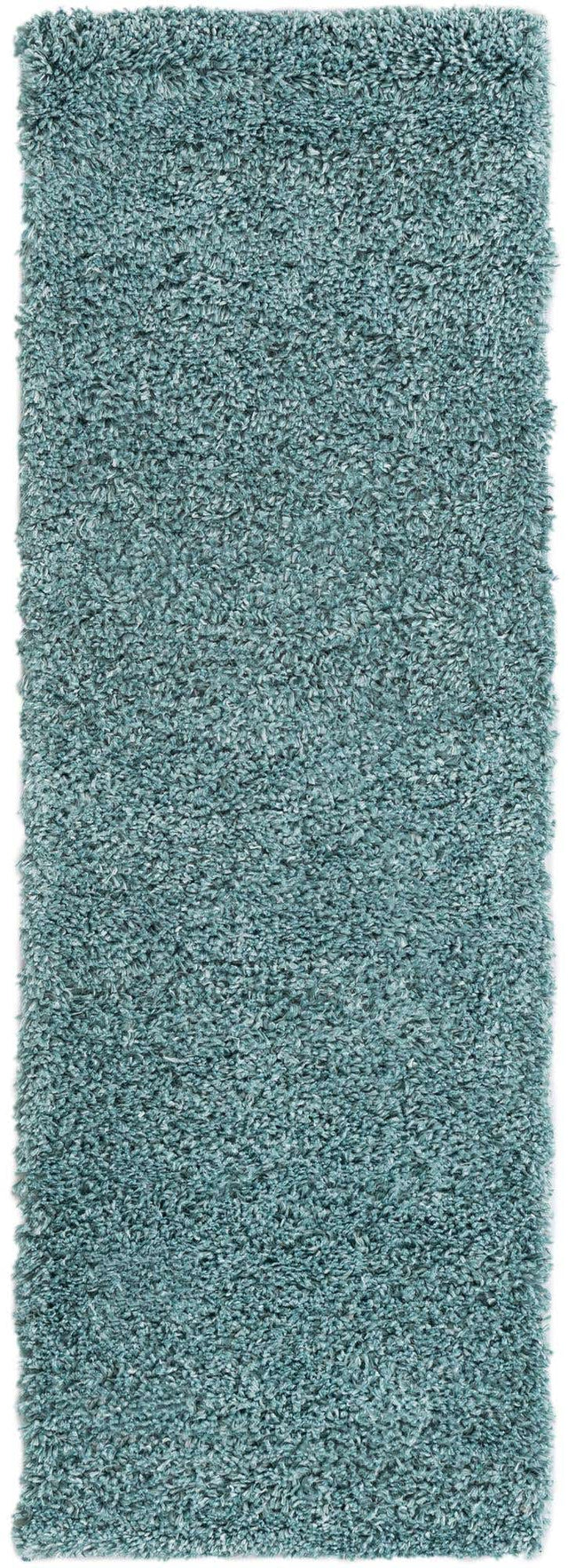 Aqua 2' x 7' 1 Davos Shag Runner Area Rug Thick Soft Touch Fluffy & Plush Shaggy Pile 100% Polypropylene Carpet for Living Dining Bedrooms Office for Sale at Rug Engine
