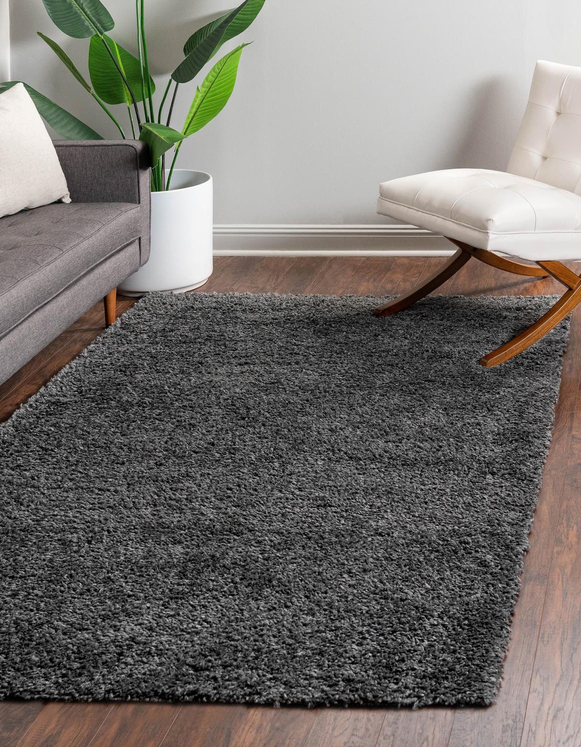 Peppercorn 7' 10 x 11' Davos Shag Rectangle Area Rug Thick Soft Touch Fluffy & Plush Shaggy Pile 100% Polypropylene Carpet for Living Dining Bedrooms Office for Sale at Rug Engine