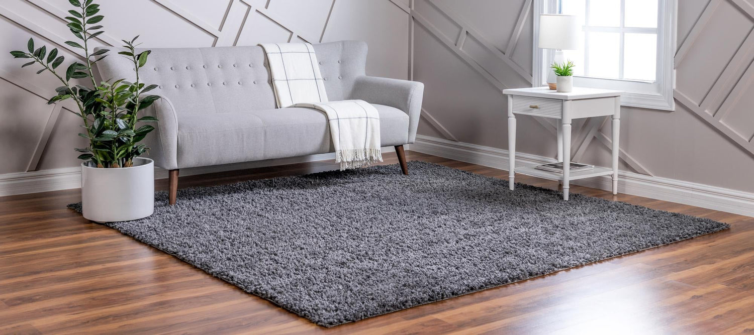 Peppercorn 5' 3 x 5' 3 Davos Shag Square Area Rug Thick Soft Touch Fluffy & Plush Shaggy Pile 100% Polypropylene Carpet for Living Dining Bedrooms Office for Sale at Rug Engine