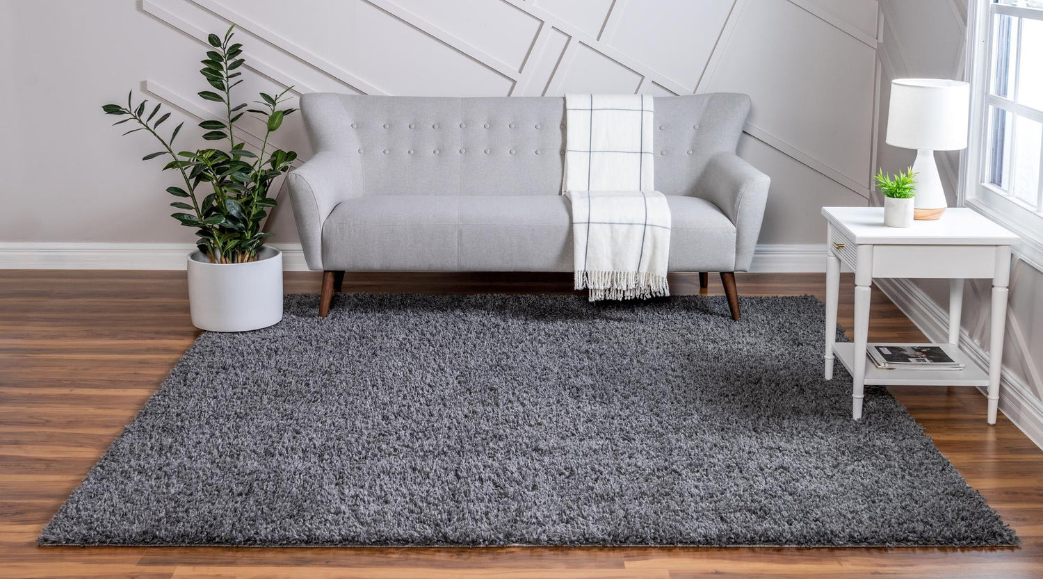 Peppercorn 7' 1 x 7' 1 Davos Shag Square Area Rug Thick Soft Touch Fluffy & Plush Shaggy Pile 100% Polypropylene Carpet for Living Dining Bedrooms Office for Sale at Rug Engine