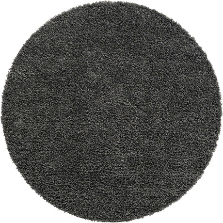 Peppercorn 7' 10 x 7' 10 Davos Shag Round Area Rug Thick Soft Touch Fluffy & Plush Shaggy Pile 100% Polypropylene Carpet for Living Dining Bedrooms Office for Sale at Rug Engine