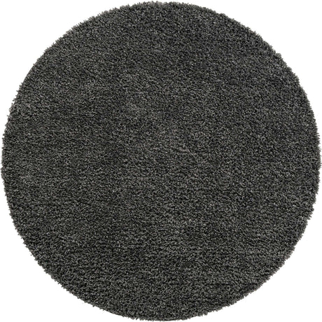 Peppercorn 3' 1 x 3' 1 Davos Shag Round Area Rug Thick Soft Touch Fluffy & Plush Shaggy Pile 100% Polypropylene Carpet for Living Dining Bedrooms Office for Sale at Rug Engine
