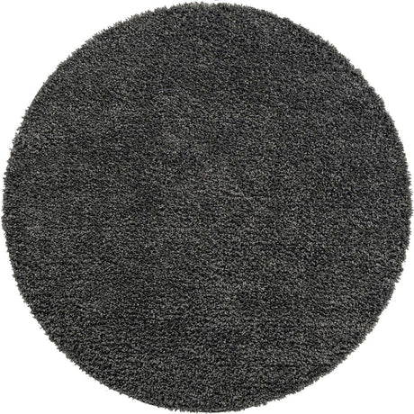 Peppercorn 4' 1 x 4' 1 Davos Shag Round Area Rug Thick Soft Touch Fluffy & Plush Shaggy Pile 100% Polypropylene Carpet for Living Dining Bedrooms Office for Sale at Rug Engine