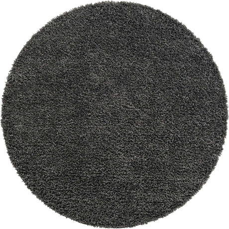 Peppercorn 5' 3 x 5' 3 Davos Shag Round Area Rug Thick Soft Touch Fluffy & Plush Shaggy Pile 100% Polypropylene Carpet for Living Dining Bedrooms Office for Sale at Rug Engine