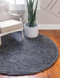 Peppercorn 6' 1 x 6' 1 Davos Shag Round Area Rug Thick Soft Touch Fluffy & Plush Shaggy Pile 100% Polypropylene Carpet for Living Dining Bedrooms Office for Sale at Rug Engine