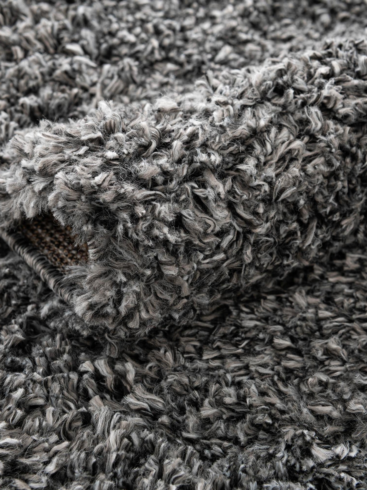 Peppercorn 2' x 2' Davos Shag Round Area Rug Thick Soft Touch Fluffy & Plush Shaggy Pile 100% Polypropylene Carpet for Living Dining Bedrooms Office for Sale at Rug Engine