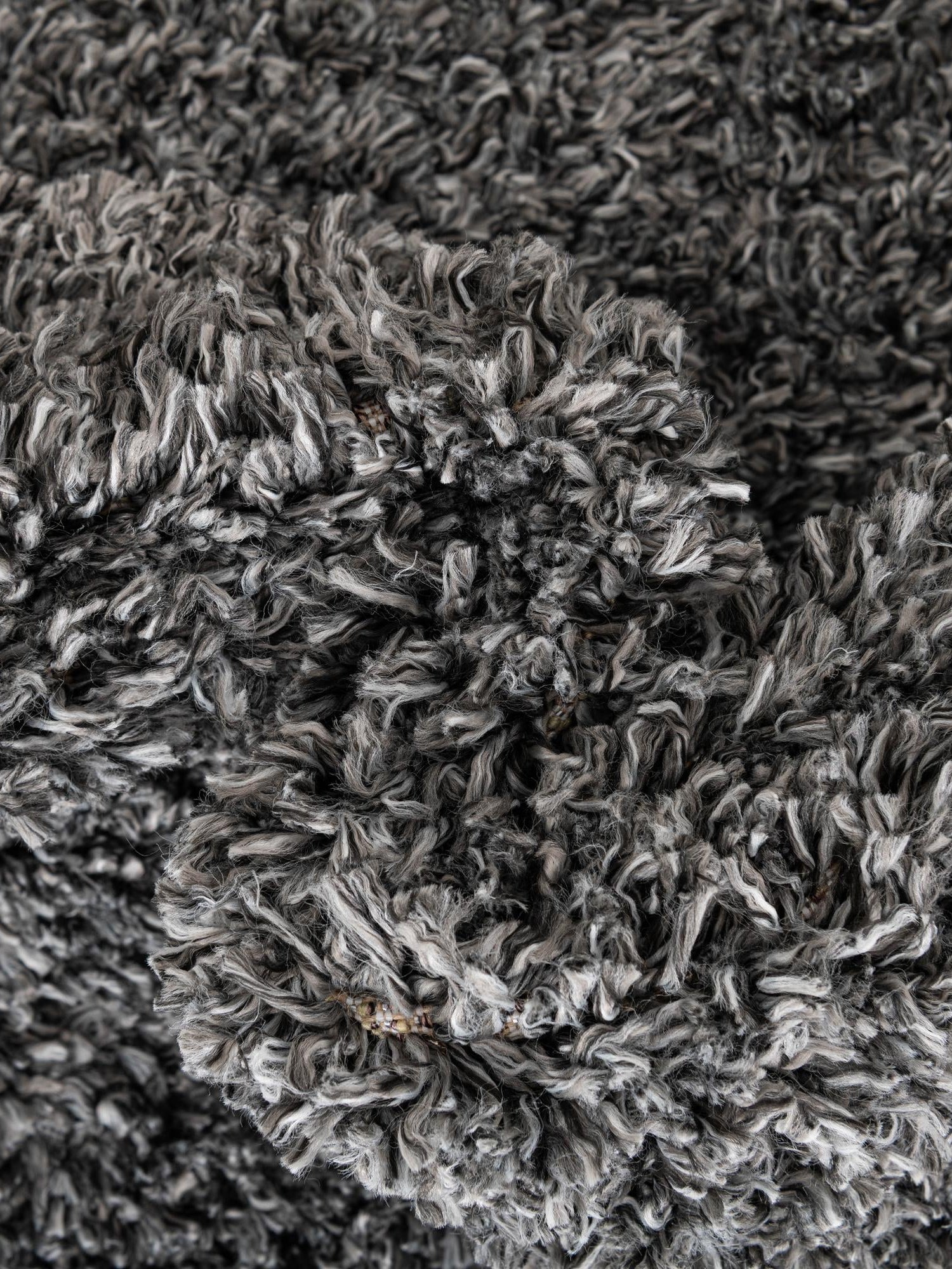 Peppercorn 2' x 2' Davos Shag Round Area Rug Thick Soft Touch Fluffy & Plush Shaggy Pile 100% Polypropylene Carpet for Living Dining Bedrooms Office for Sale at Rug Engine