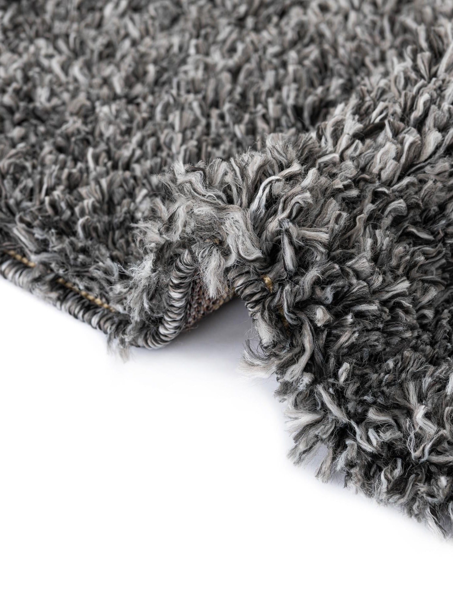 Peppercorn 2' x 2' Davos Shag Round Area Rug Thick Soft Touch Fluffy & Plush Shaggy Pile 100% Polypropylene Carpet for Living Dining Bedrooms Office for Sale at Rug Engine