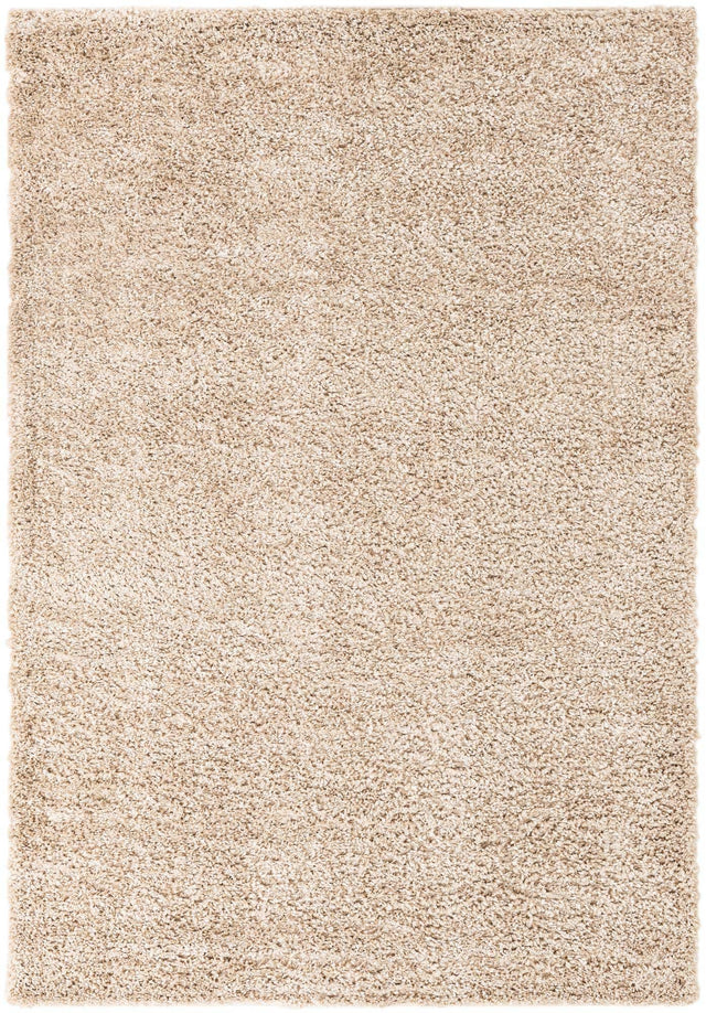 Linen 6' 1 x 9' Davos Shag Rectangle Area Rug Thick Soft Touch Fluffy & Plush Shaggy Pile 100% Polypropylene Carpet for Living Dining Bedrooms Office for Sale at Rug Engine