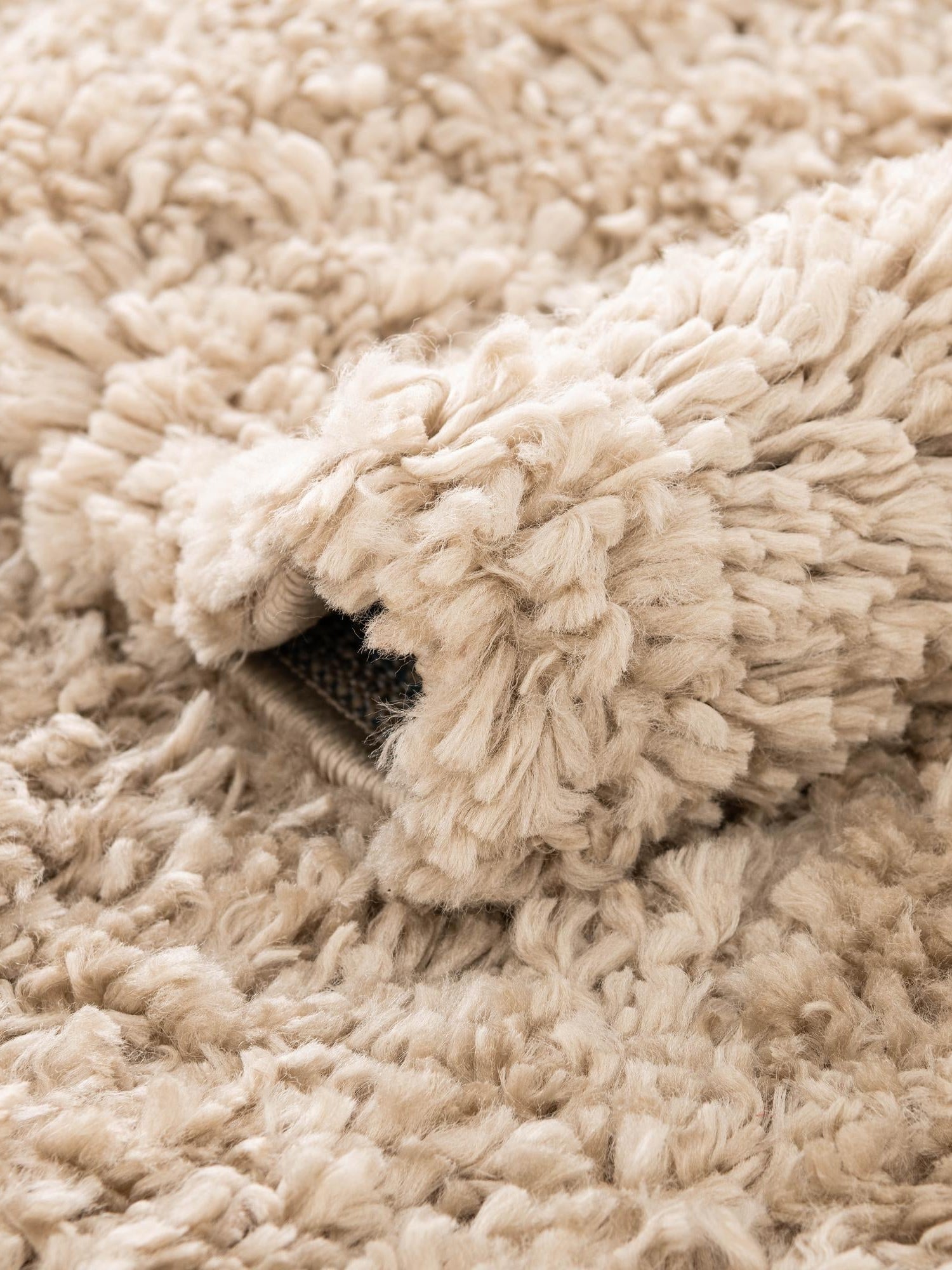 Linen 7' 1 x 10' Davos Shag Rectangle Area Rug Thick Soft Touch Fluffy & Plush Shaggy Pile 100% Polypropylene Carpet for Living Dining Bedrooms Office for Sale at Rug Engine