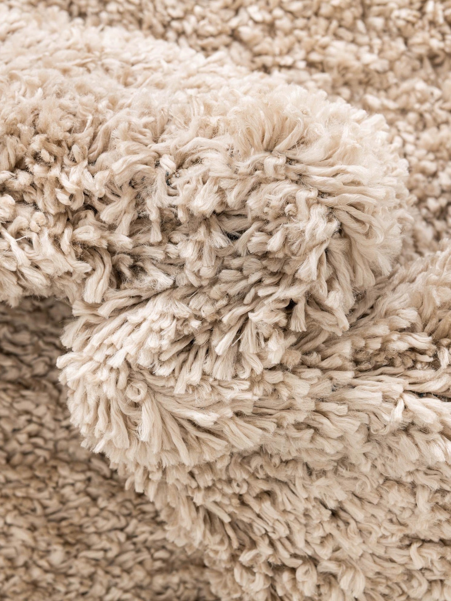 Linen 6' 1 x 9' Davos Shag Rectangle Area Rug Thick Soft Touch Fluffy & Plush Shaggy Pile 100% Polypropylene Carpet for Living Dining Bedrooms Office for Sale at Rug Engine