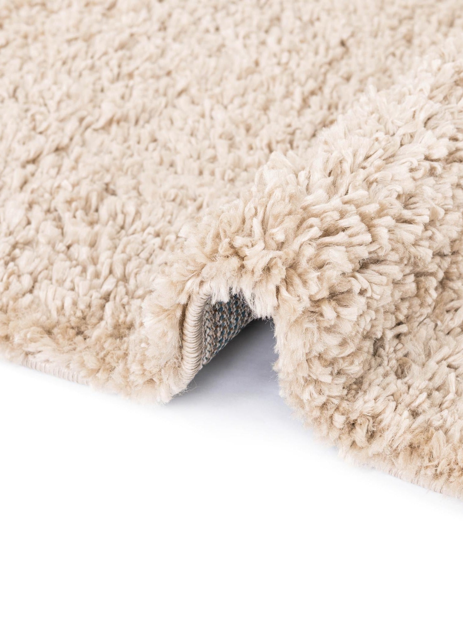 Linen 5' 3 x 8' Davos Shag Rectangle Area Rug Thick Soft Touch Fluffy & Plush Shaggy Pile 100% Polypropylene Carpet for Living Dining Bedrooms Office for Sale at Rug Engine