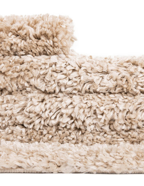 Linen 7' 10 x 10' Davos Shag Rectangle Area Rug Thick Soft Touch Fluffy & Plush Shaggy Pile 100% Polypropylene Carpet for Living Dining Bedrooms Office for Sale at Rug Engine