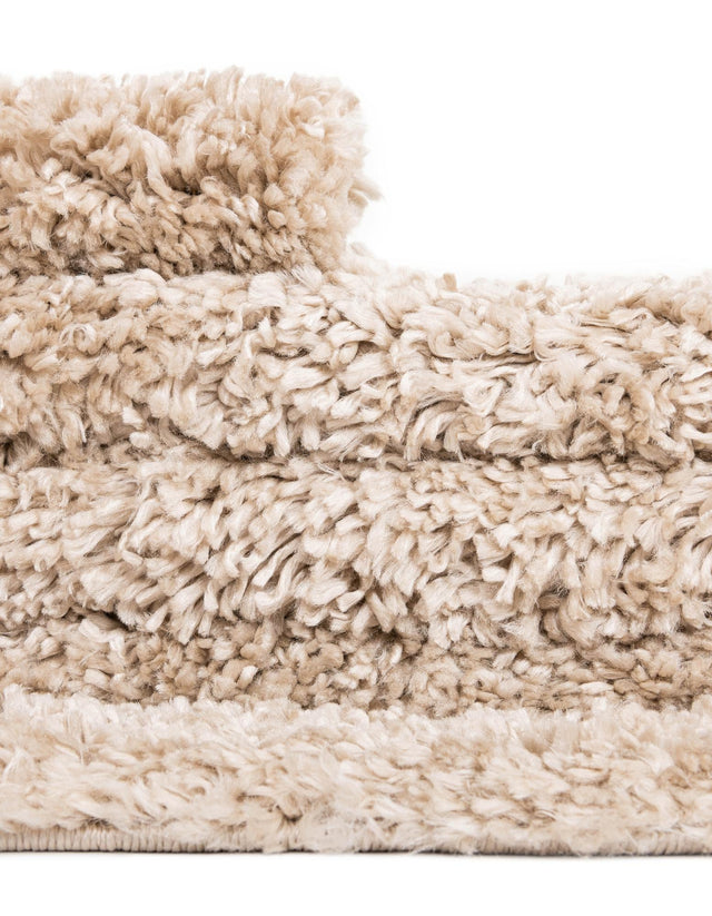 Linen 7' 10 x 10' Davos Shag Rectangle Area Rug Thick Soft Touch Fluffy & Plush Shaggy Pile 100% Polypropylene Carpet for Living Dining Bedrooms Office for Sale at Rug Engine