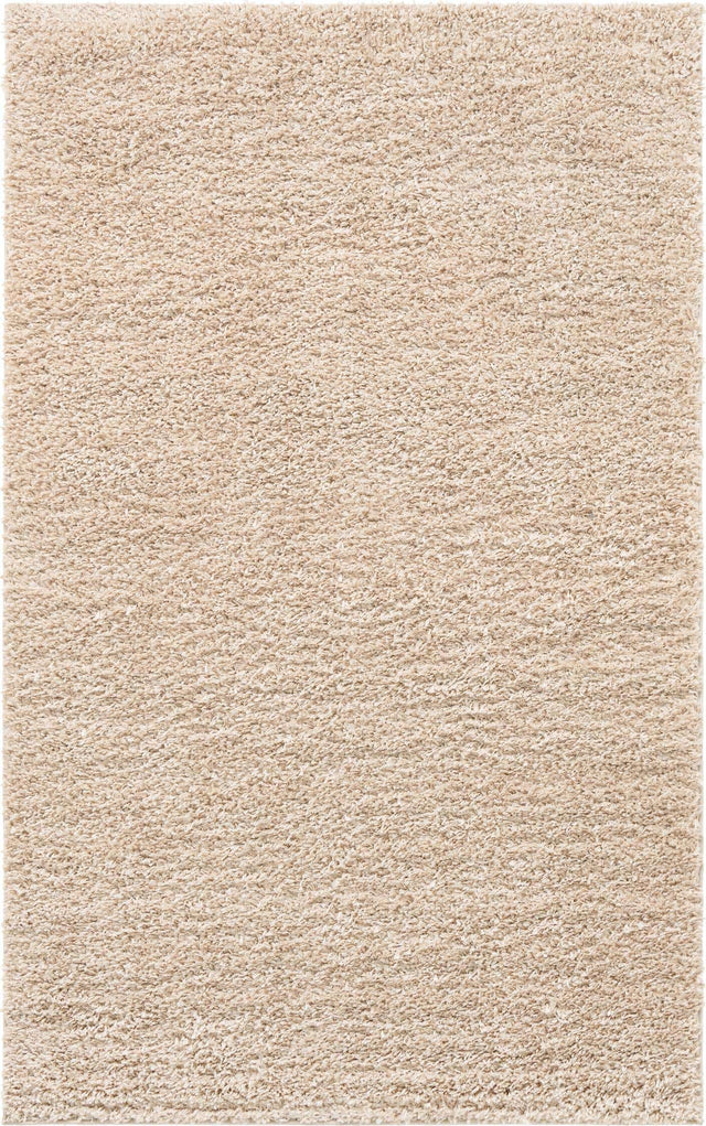 Linen 5' 3 x 8' Davos Shag Rectangle Area Rug Thick Soft Touch Fluffy & Plush Shaggy Pile 100% Polypropylene Carpet for Living Dining Bedrooms Office for Sale at Rug Engine