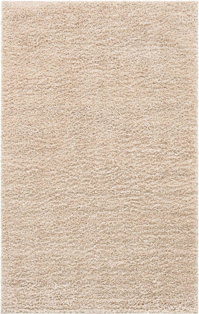 Linen 3' 1 x 5' 3 Davos Shag Rectangle Area Rug Thick Soft Touch Fluffy & Plush Shaggy Pile 100% Polypropylene Carpet for Living Dining Bedrooms Office for Sale at Rug Engine
