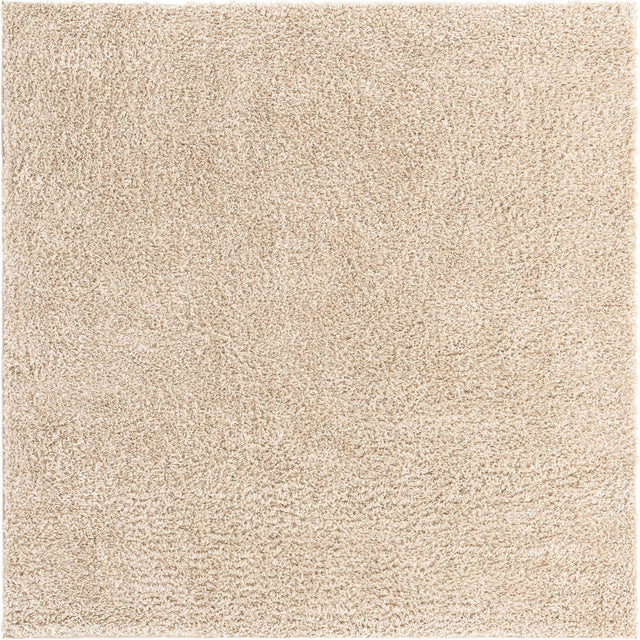 Linen 7' 10 x 7' 10 Davos Shag Square Area Rug Thick Soft Touch Fluffy & Plush Shaggy Pile 100% Polypropylene Carpet for Living Dining Bedrooms Office for Sale at Rug Engine