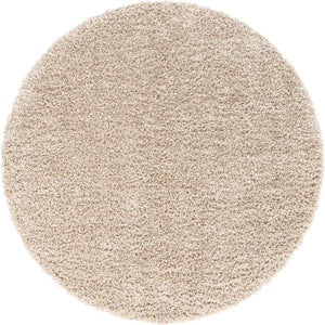 Linen 7' 10 x 7' 10 Davos Shag Round Area Rug Thick Soft Touch Fluffy & Plush Shaggy Pile 100% Polypropylene Carpet for Living Dining Bedrooms Office for Sale at Rug Engine