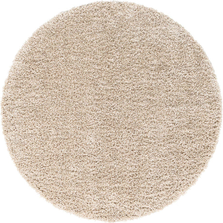 Linen 7' 10 x 7' 10 Davos Shag Round Area Rug Thick Soft Touch Fluffy & Plush Shaggy Pile 100% Polypropylene Carpet for Living Dining Bedrooms Office for Sale at Rug Engine
