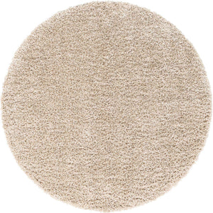 Linen 4' 1 x 4' 1 Davos Shag Round Area Rug Thick Soft Touch Fluffy & Plush Shaggy Pile 100% Polypropylene Carpet for Living Dining Bedrooms Office for Sale at Rug Engine