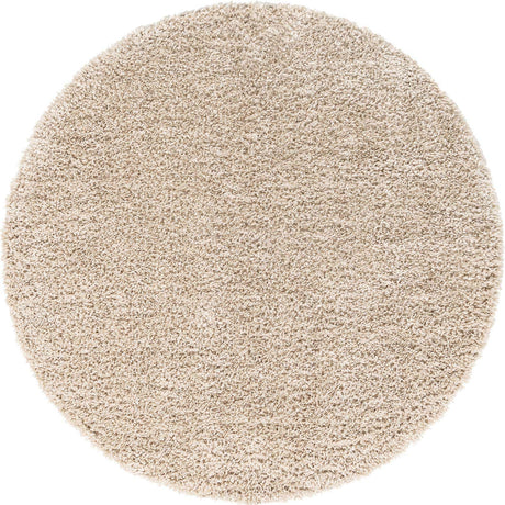 Linen 5' 3 x 5' 3 Davos Shag Round Area Rug Thick Soft Touch Fluffy & Plush Shaggy Pile 100% Polypropylene Carpet for Living Dining Bedrooms Office for Sale at Rug Engine