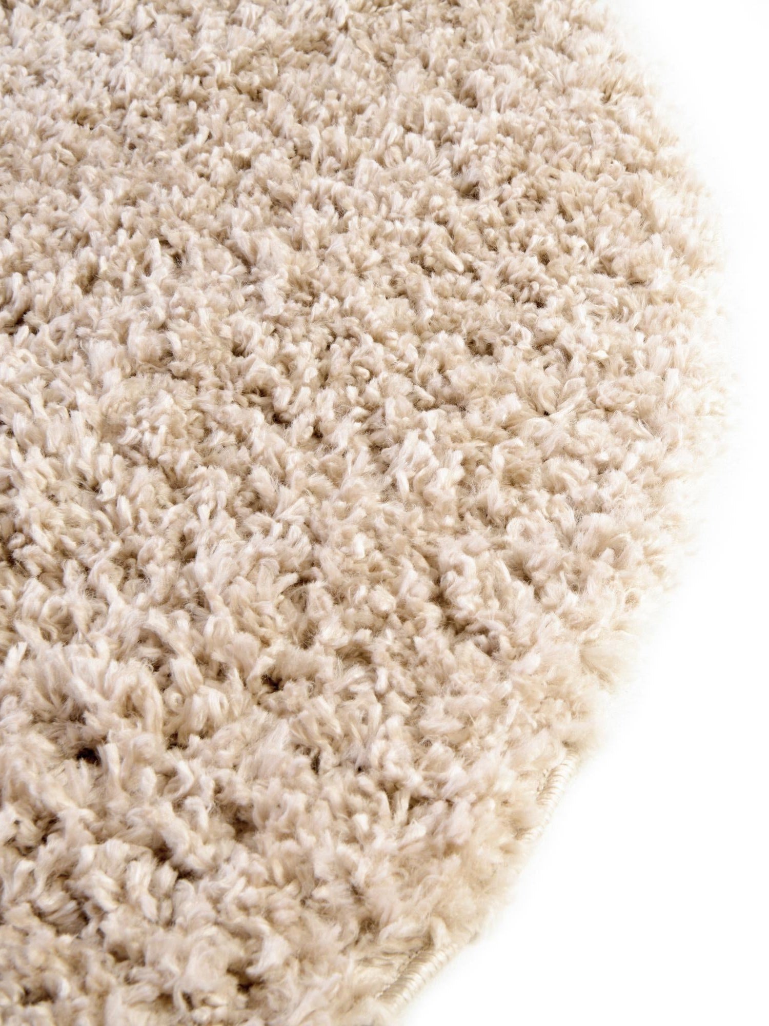 Linen 7' 1 x 7' 1 Davos Shag Round Area Rug Thick Soft Touch Fluffy & Plush Shaggy Pile 100% Polypropylene Carpet for Living Dining Bedrooms Office for Sale at Rug Engine
