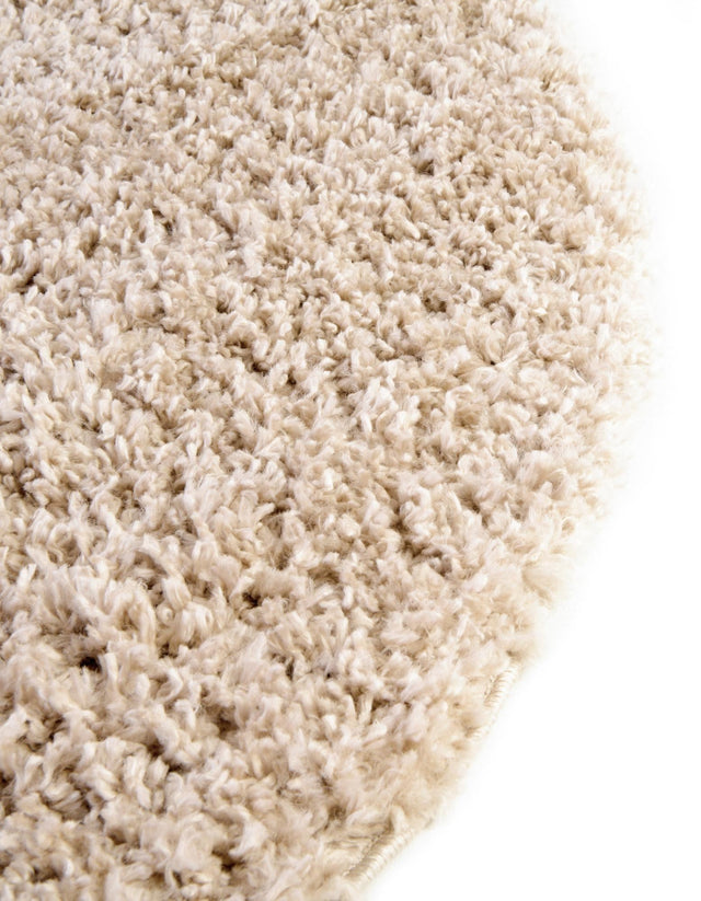 Linen 4' 1 x 4' 1 Davos Shag Round Area Rug Thick Soft Touch Fluffy & Plush Shaggy Pile 100% Polypropylene Carpet for Living Dining Bedrooms Office for Sale at Rug Engine