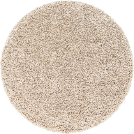 Linen 6' 1 x 6' 1 Davos Shag Round Area Rug Thick Soft Touch Fluffy & Plush Shaggy Pile 100% Polypropylene Carpet for Living Dining Bedrooms Office for Sale at Rug Engine