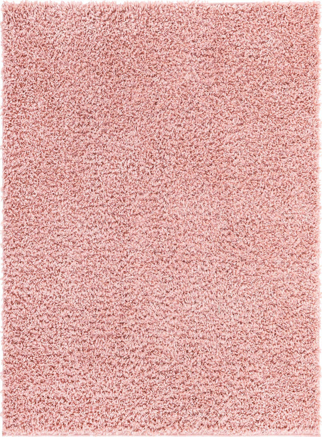 Dusty Rose 7' 10 x 11' Davos Shag Rectangle Area Rug Thick Soft Touch Fluffy & Plush Shaggy Pile 100% Polypropylene Carpet for Living Dining Bedrooms Office for Sale at Rug Engine