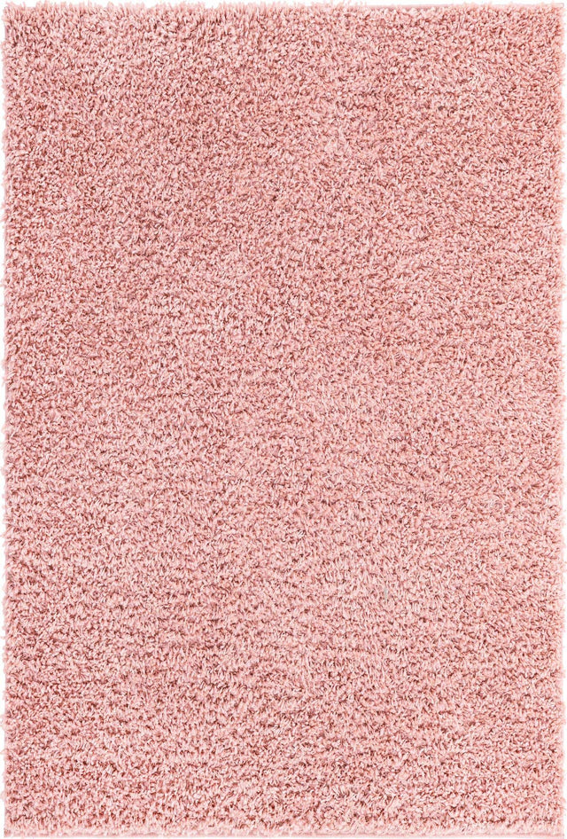 Dusty Rose 6' 1 x 9' Davos Shag Rectangle Area Rug Thick Soft Touch Fluffy & Plush Shaggy Pile 100% Polypropylene Carpet for Living Dining Bedrooms Office for Sale at Rug Engine