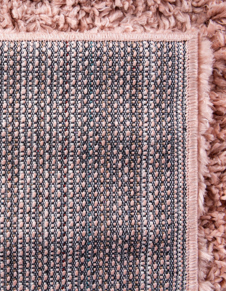 Dusty Rose 7' 1 x 10' Davos Shag Rectangle Area Rug Thick Soft Touch Fluffy & Plush Shaggy Pile 100% Polypropylene Carpet for Living Dining Bedrooms Office for Sale at Rug Engine