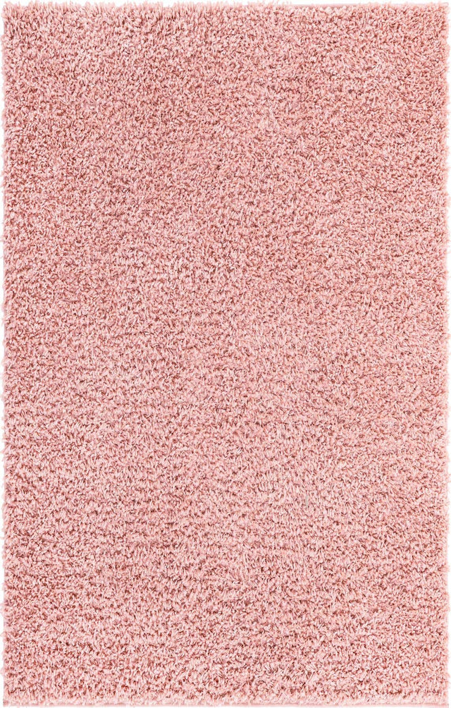 Dusty Rose 3' 1 x 5' 3 Davos Shag Rectangle Area Rug Thick Soft Touch Fluffy & Plush Shaggy Pile 100% Polypropylene Carpet for Living Dining Bedrooms Office for Sale at Rug Engine